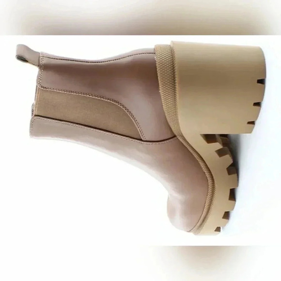 Retro Chelsea 10 Leather Rider Biker Lugsole Platform Waterproof Ankle Boots New - Picture 6 of 8